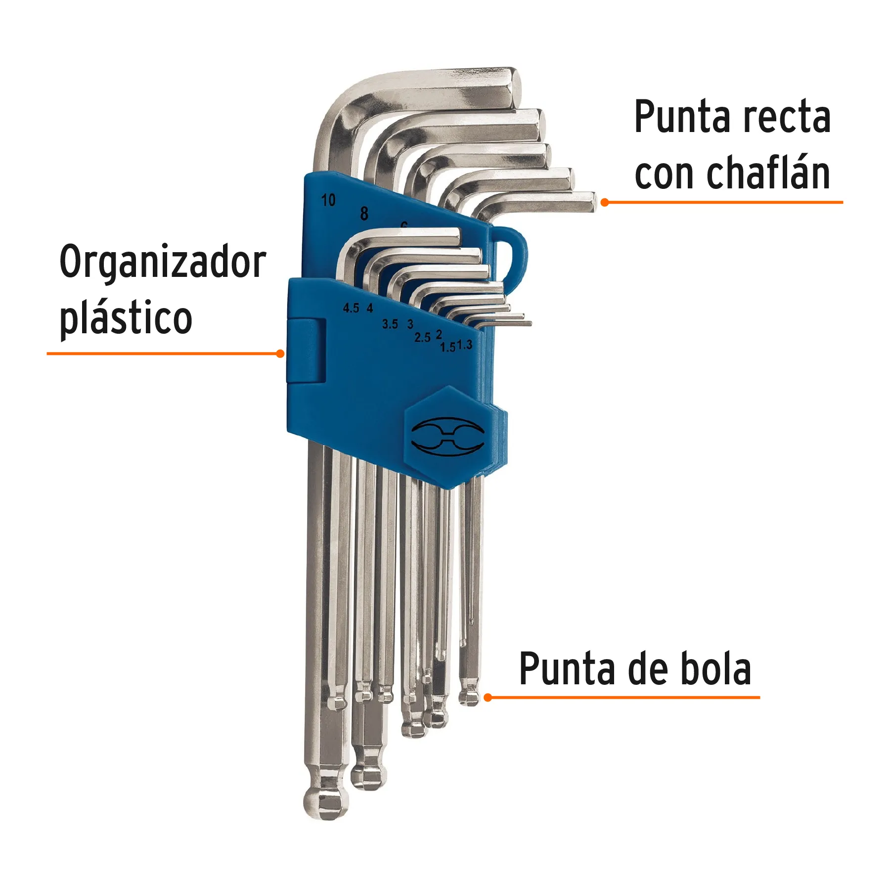 JUEGO DE 13 LLAVES ALLEN LARGAS MM PUNTA DE BOLA - Imagen 3