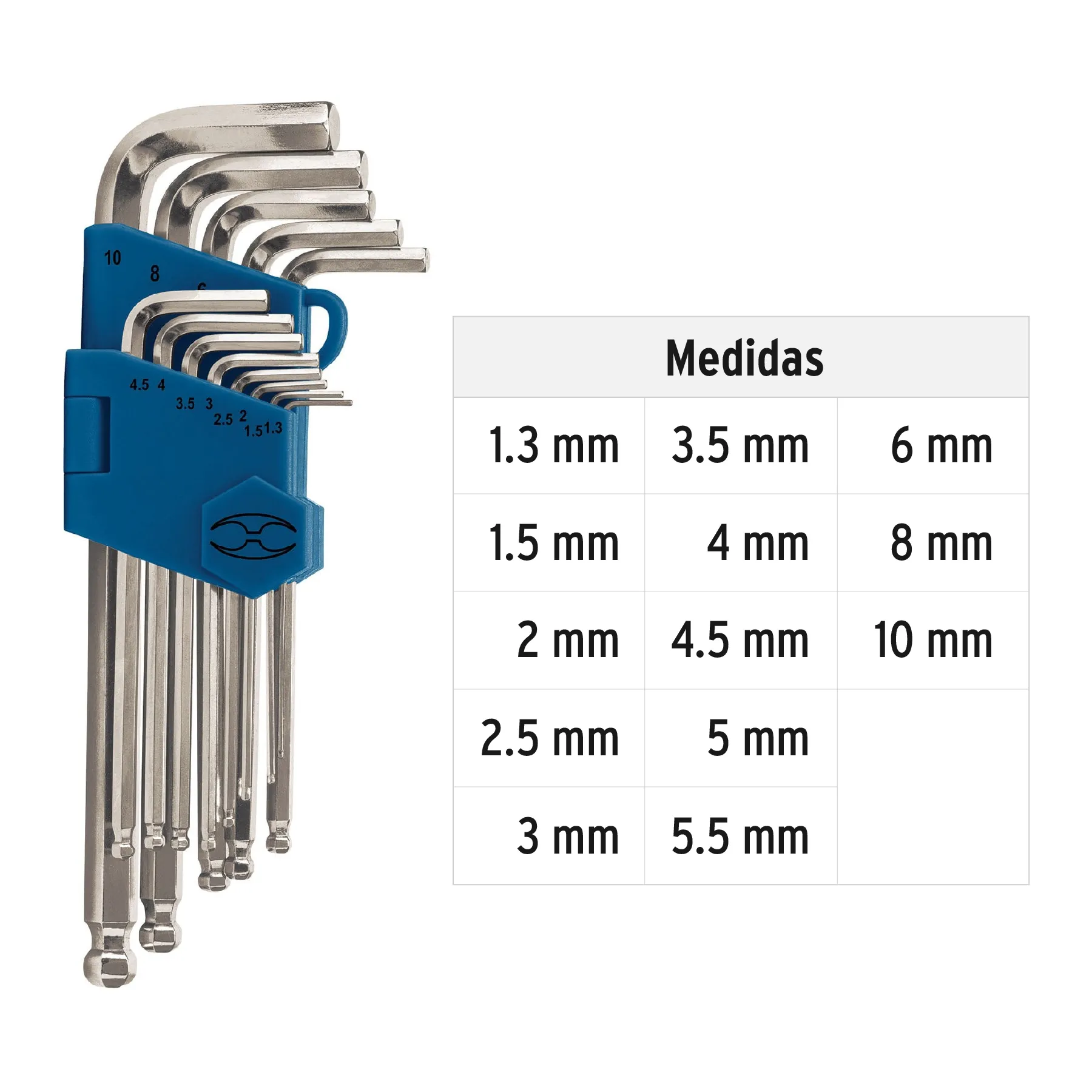 JUEGO DE 13 LLAVES ALLEN LARGAS MM PUNTA DE BOLA - Imagen 4
