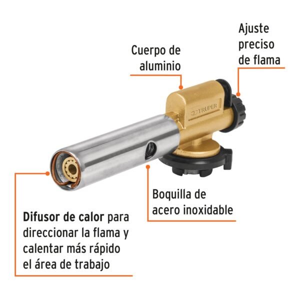 BOQUILLA DE ENCENDIDO ELECTRONICO Y 2 LATAS ¼ DE VUELTA - Imagen 3