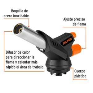 BOQUILLA PLÁSTICA CON ENCENDIDO ELECTRÓNICO ¼ DE VUELTA, TRUPER - Imagen 3