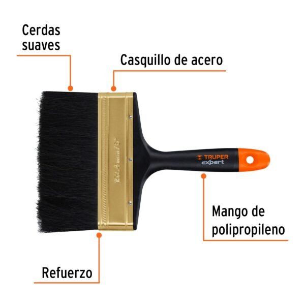 BROCHA PROFESIONAL DE 6" MANGO DE PLÁSTICO, TRUPER - Imagen 2