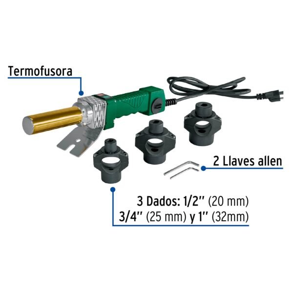 TERMOFUSORA DE 800 W PARA PPR CON DADOS, FOSET - Imagen 2