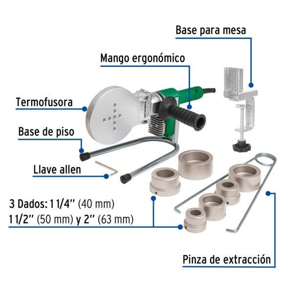 TERMOFUSORA DE 1000 W PARA PPR CON DADOS, FOSET - Imagen 2