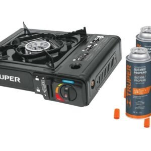 ESTUFILLA PORTÁTIL PARA ACAMPAR CON 4 CARTUCHOS, TRUPER