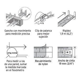 FLEXÓMETRO GRIPPER DE 5 METROS, CINTA DE 19 MM, TRUPER - Imagen 3