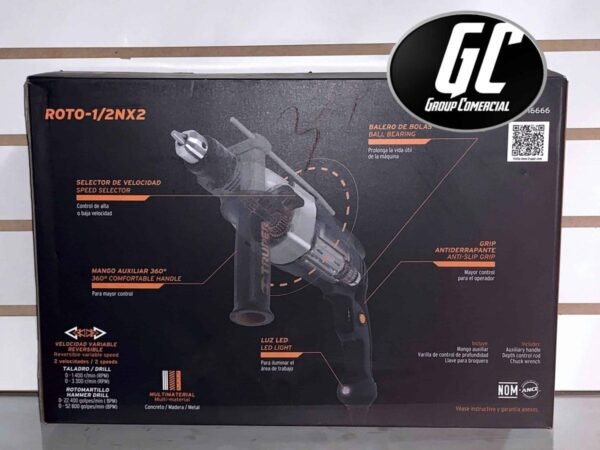 ROTOMARTILLO ½” 1200 W, INDUSTRIAL, TRUPER, CON REGALO - Imagen 3