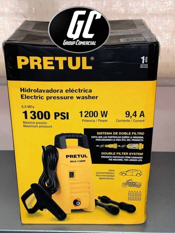 HIDROLAVADORA ELÉCTRICA 1300 PSI AMARILLA/NEGRO, PRETUL - Imagen 2