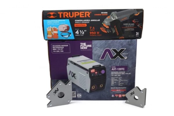 COMBO DE SOLDADORA INVERSORA AXTECH AXT-120TC GRIS