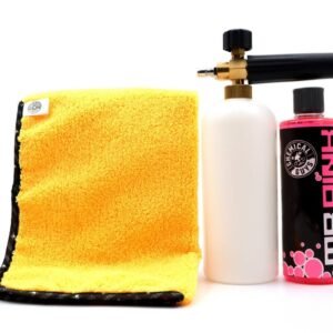 COMBO DE LANZA ESPUMA, MR PINK Y TOALLA DE MICROFIBRA