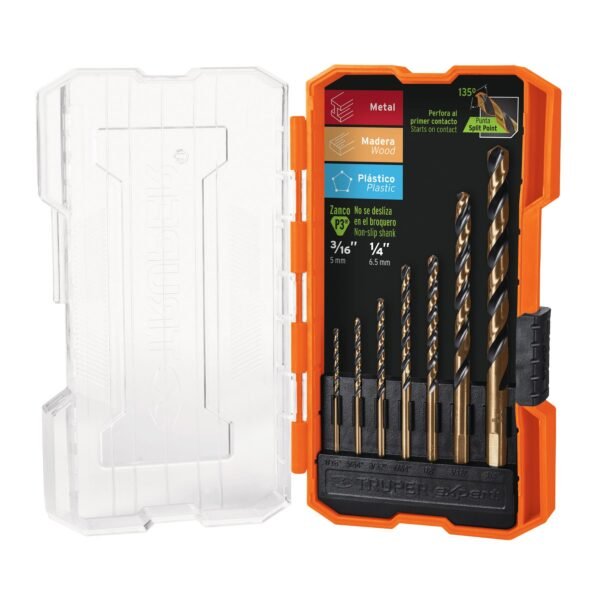 JUEGO DE 7 BROCAS HSS PARA METAL EN ESTUCHE, TRUPER 11396