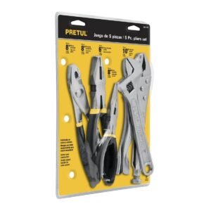 JUEGO DE 4 PINZAS Y 1 LLAVE AJUSTABLE (PERICO), PRETUL