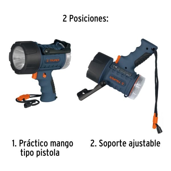 LÁMPARA RECARGABLE LED, ALTA POTENCIA, 300 LM, TRUPER - Imagen 5