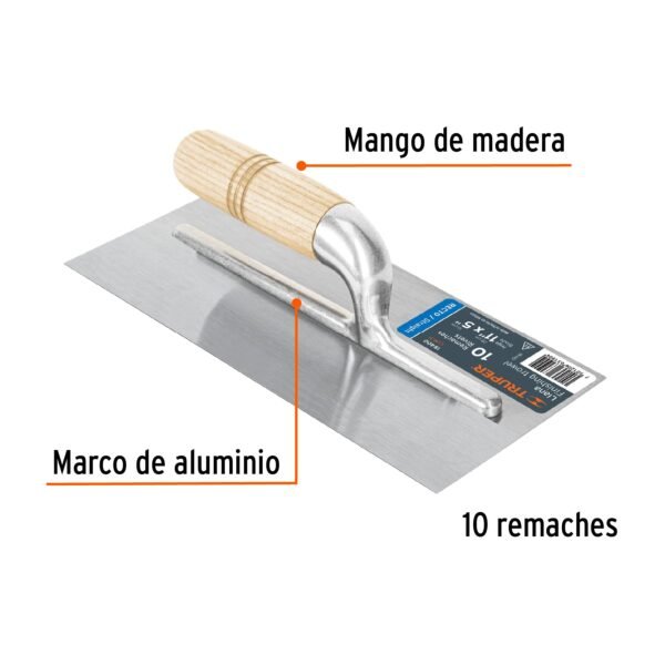LLANA CANTO RECTO 11", 10 REMACHES, MANGO DE MADERA 15400 - Imagen 2