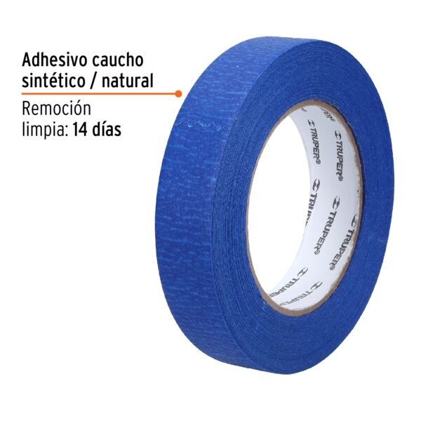 CINTA MASKING TAPE AZUL DE 1" X 50 M PARA PINTOR, TRUPER - Imagen 2