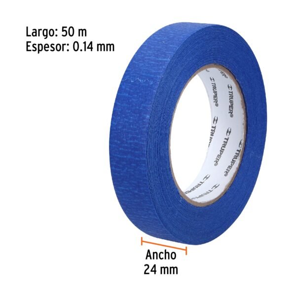 CINTA MASKING TAPE AZUL DE 1" X 50 M PARA PINTOR, TRUPER - Imagen 3