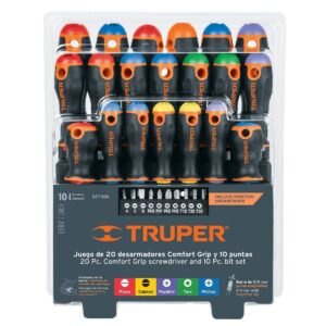SET DE 30 DESARMADORES CON ORGANIZADOR PLÁSTICO, TRUPER