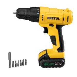 TALADRO INALÁMBRICO DE 3/8 PULG, 12V DE LA MARCA PRETUL