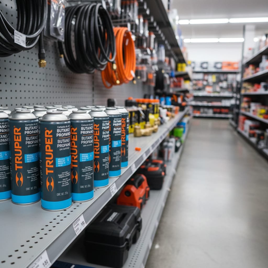 CAJA DE 12 LATAS DE GAS BUTANO VÁLVULA ROSCADA, TRUPER - Imagen 2