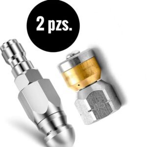 SET DE BOQUILLA FIXED Y ROTATIVA DESTAPA TUBERIAS 3/8