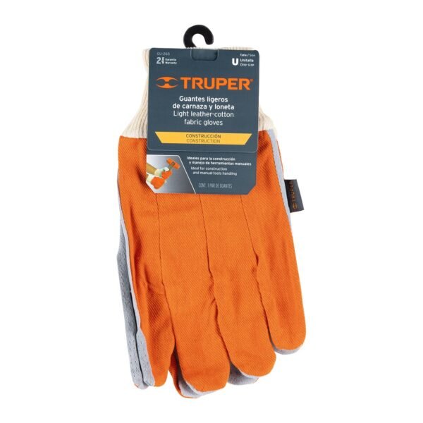 GUANTES CARNAZA Y LONETA, USO LIGERO, TRUPER 14244 - Imagen 3